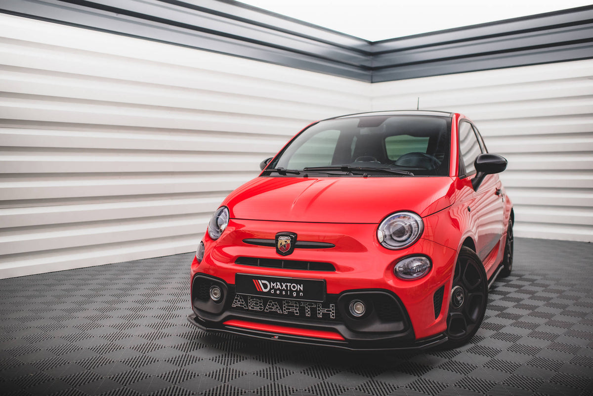 Street+ Spoilerlippe Front Ansatz passend für Abarth 595 Mk1 Facelift schwarz Hochglanz – Ansicht 3