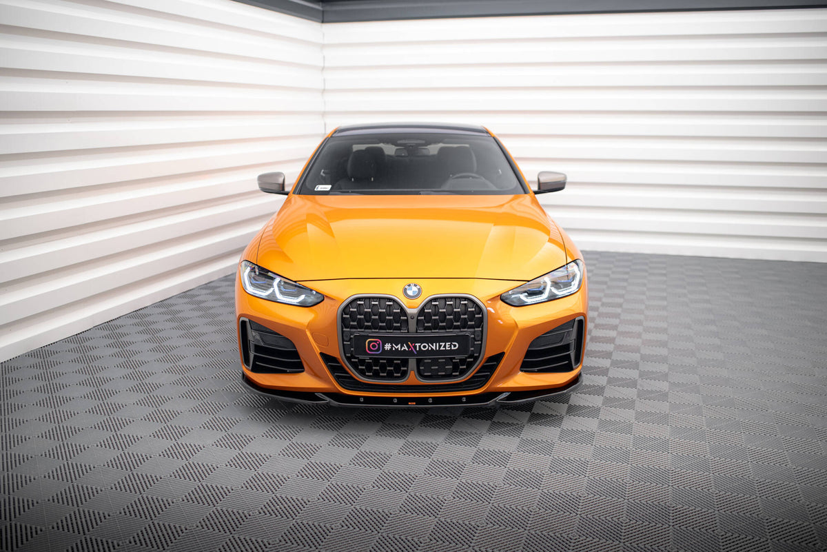 Street+ Spoilerlippe Front Ansatz V.4 passend für BMW 4er M-Paket / M440i G22 / G23 / G22 Facelift / G23 Facelift schwarz Hochglanz – Ansicht 1
