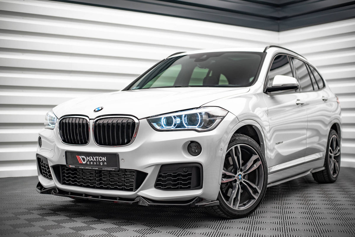 Street+ Spoilerlippe Front Ansatz V.2 passend für BMW X1 M-Paket F48 schwarz Hochglanz – Ansicht 4