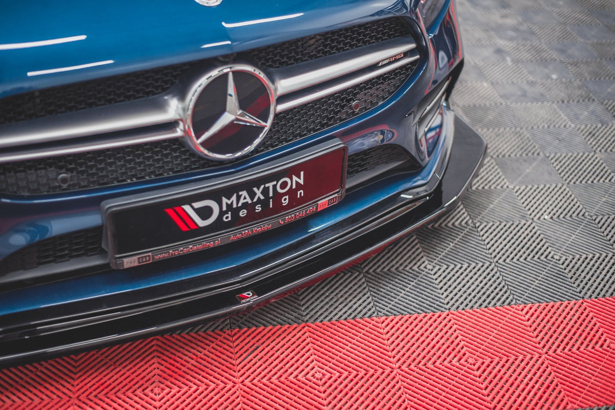Street+ Spoilerlippe Front Ansatz V.3 passend für Mercedes A35 AMG Aero W177  schwarz Hochglanz – Ansicht 5