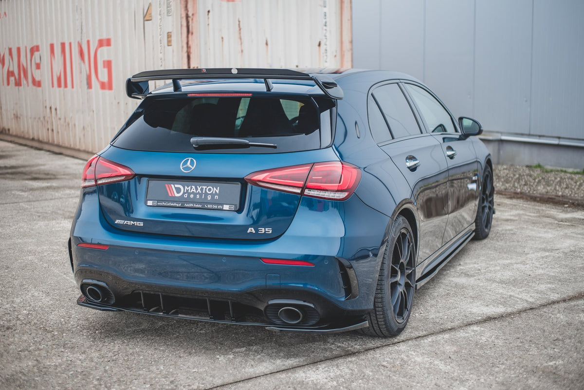 Spoiler Seitenerweiterungen Mercedes A35 AMG  Hatchback W177  schwarz Hochglanz – Ansicht 5