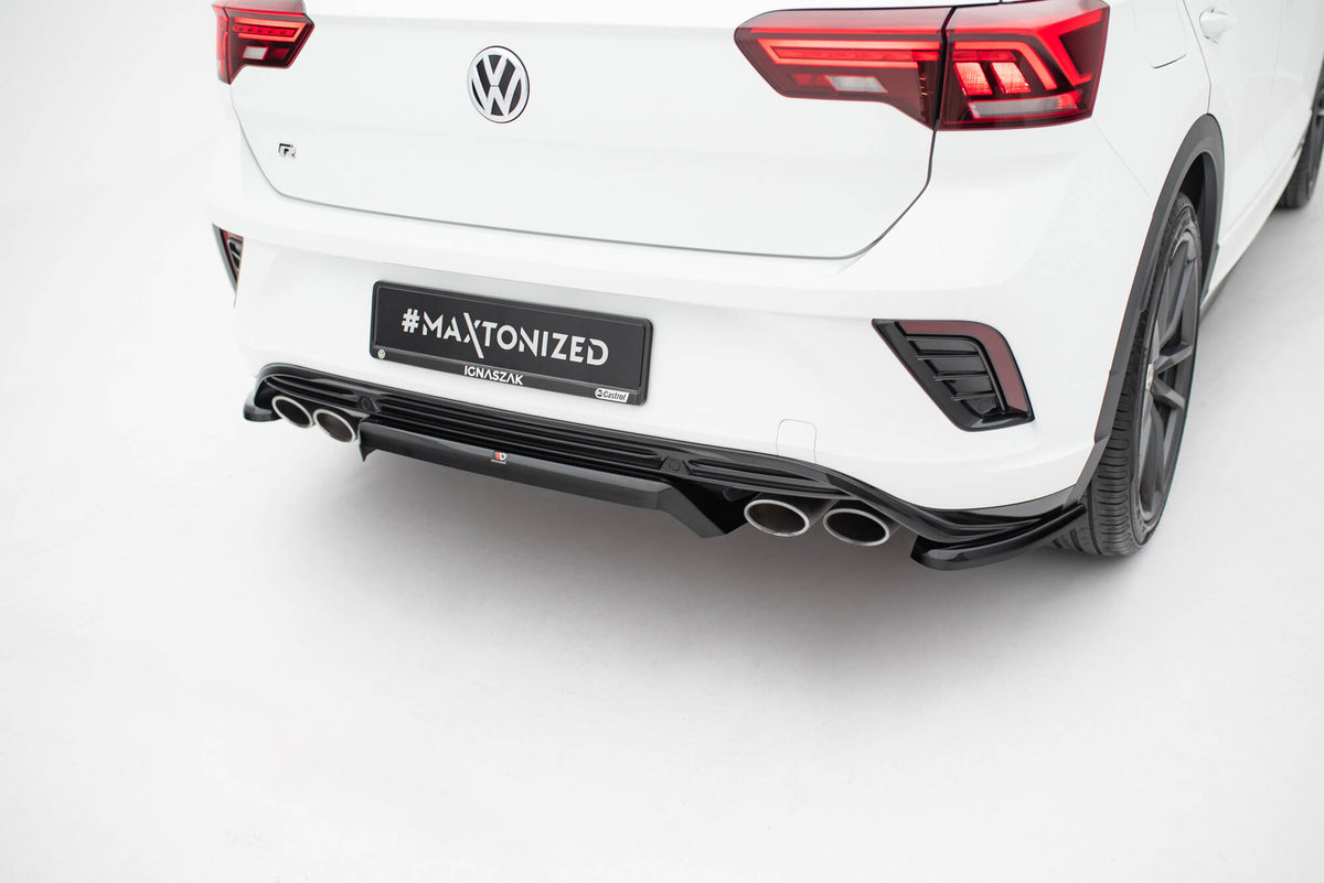 Mittlerer Diffusor Heck Ansatz DTM Look passend für VW T-Roc R Mk1 schwarz Hochglanz – Ansicht 6