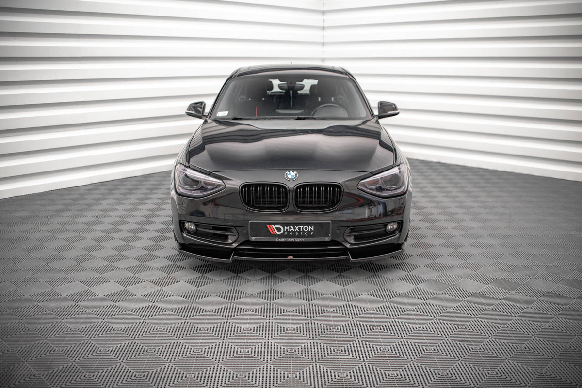 Street+ Spoilerlippe Front Ansatz V.2 passend für BMW 1er F20 schwarz Hochglanz – Ansicht 1