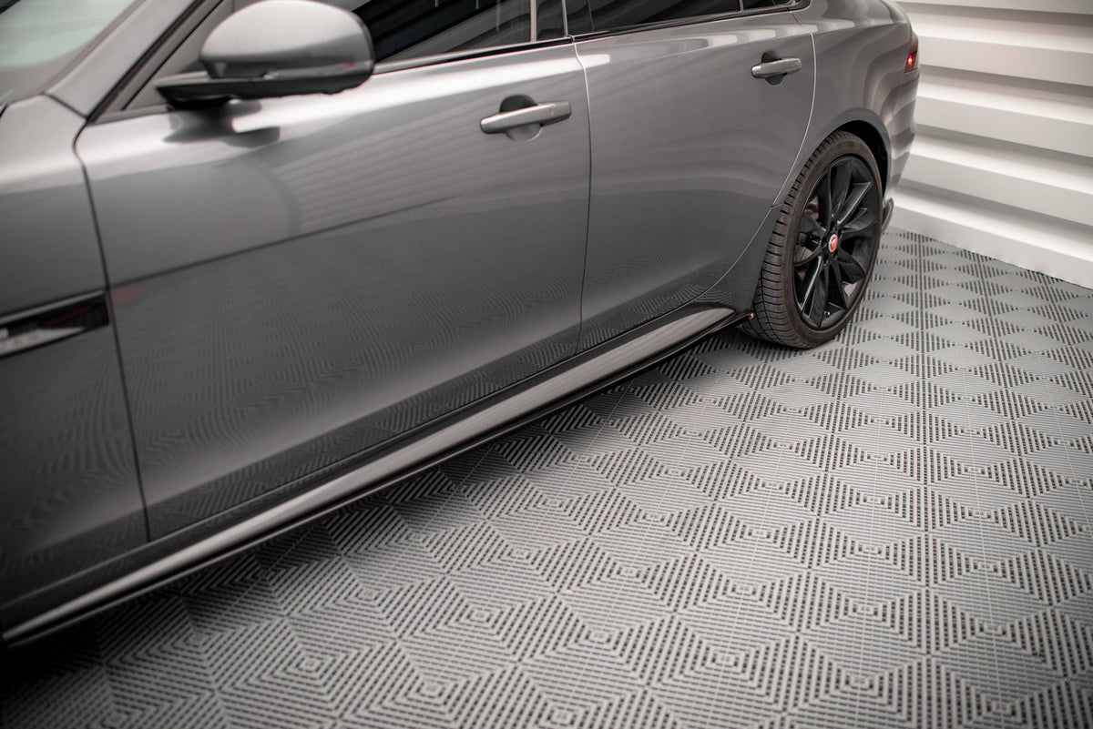 Street+ Seitenschweller Leisten passend für Jaguar XF R-Sport X260 schwarz Hochglanz – Ansicht 3