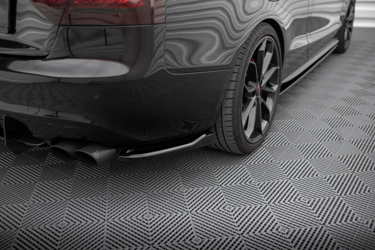 Heck Ansatz Flaps Diffusor V.1 passend für Audi S5 / A5 S-Line Coupe / Cabriolet 8T schwarz Hochglanz – Ansicht 3