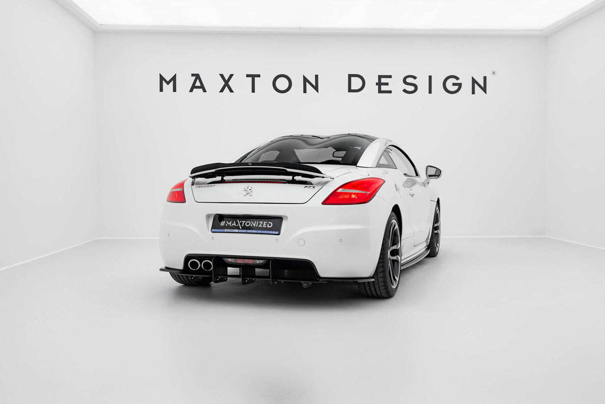 Heck Ansatz Flaps Diffusor passend für Peugeot RCZ Mk1 / Mk1 Facelift schwarz Hochglanz – Ansicht 1
