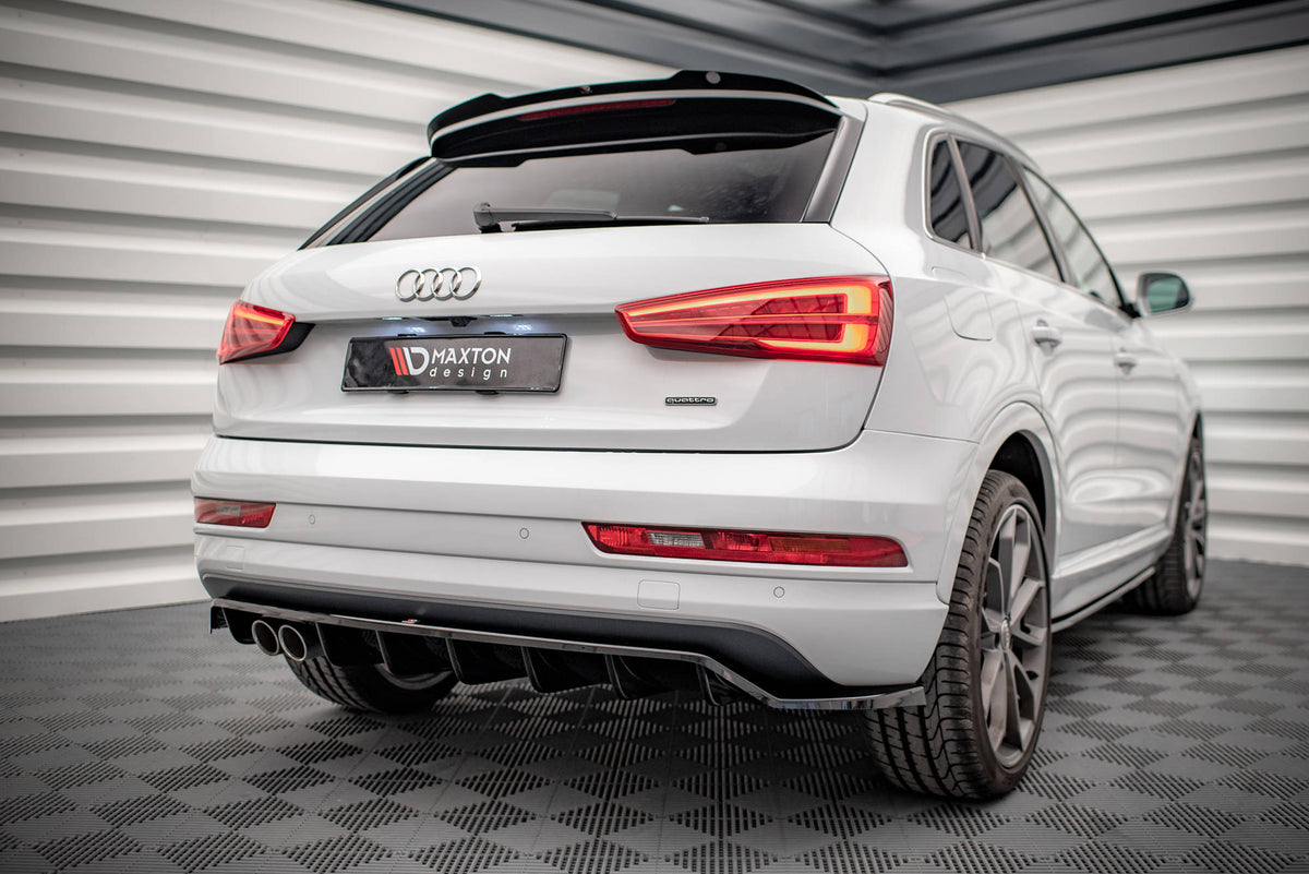 Street+ Mittlerer Diffusor RACE passend für Audi Q3 Sport 8U Facelift schwarz Hochglanz – Ansicht 4