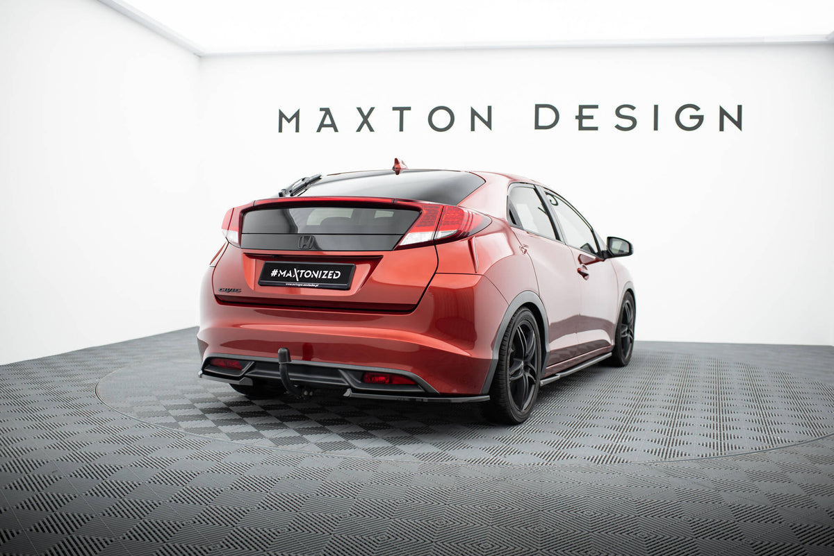 Heck Ansatz Flaps Diffusor passend für Honda Civic Hatchback Mk9 schwarz Hochglanz – Ansicht 3