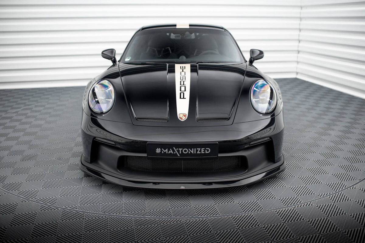 Street+ Spoilerlippe Front Ansatz passend für Porsche 911 992 GT3 schwarz Hochglanz – Ansicht 1