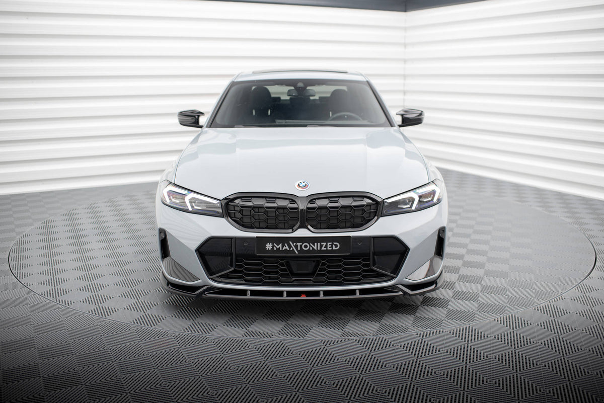 Street+ Spoilerlippe Front Ansatz V.1 passend für BMW 3er M340i / M-Paket G20 / G21 Facelift schwarz Hochglanz – Ansicht 1