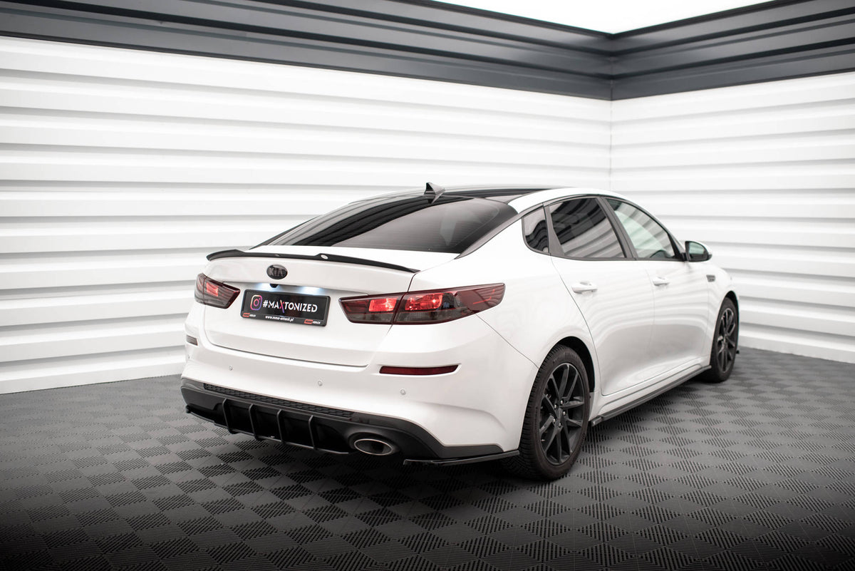 Heck Ansatz Flaps Diffusor V.2 passend für Kia Optima Mk4 Facelift schwarz Hochglanz – Ansicht 4