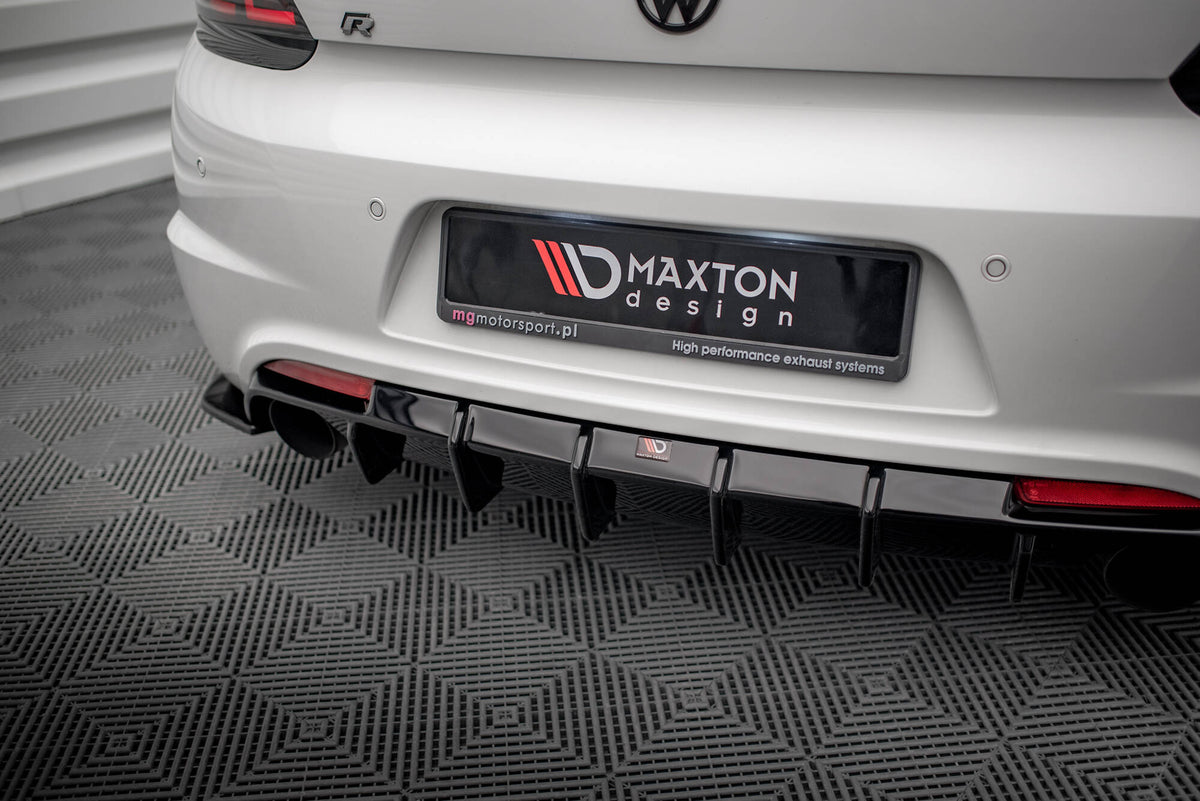 Diffusor Heck Ansatz V.1 passend für VW Scirocco R Mk3 schwarz Hochglanz – Ansicht 1