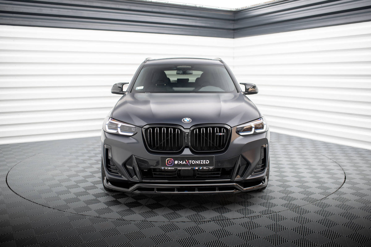 Street+ Spoilerlippe Front Ansatz passend für BMW X3 M-Paket G01 Facelift / iX3 M-Paket G08 Facelift schwarz Hochglanz – Ansicht 1