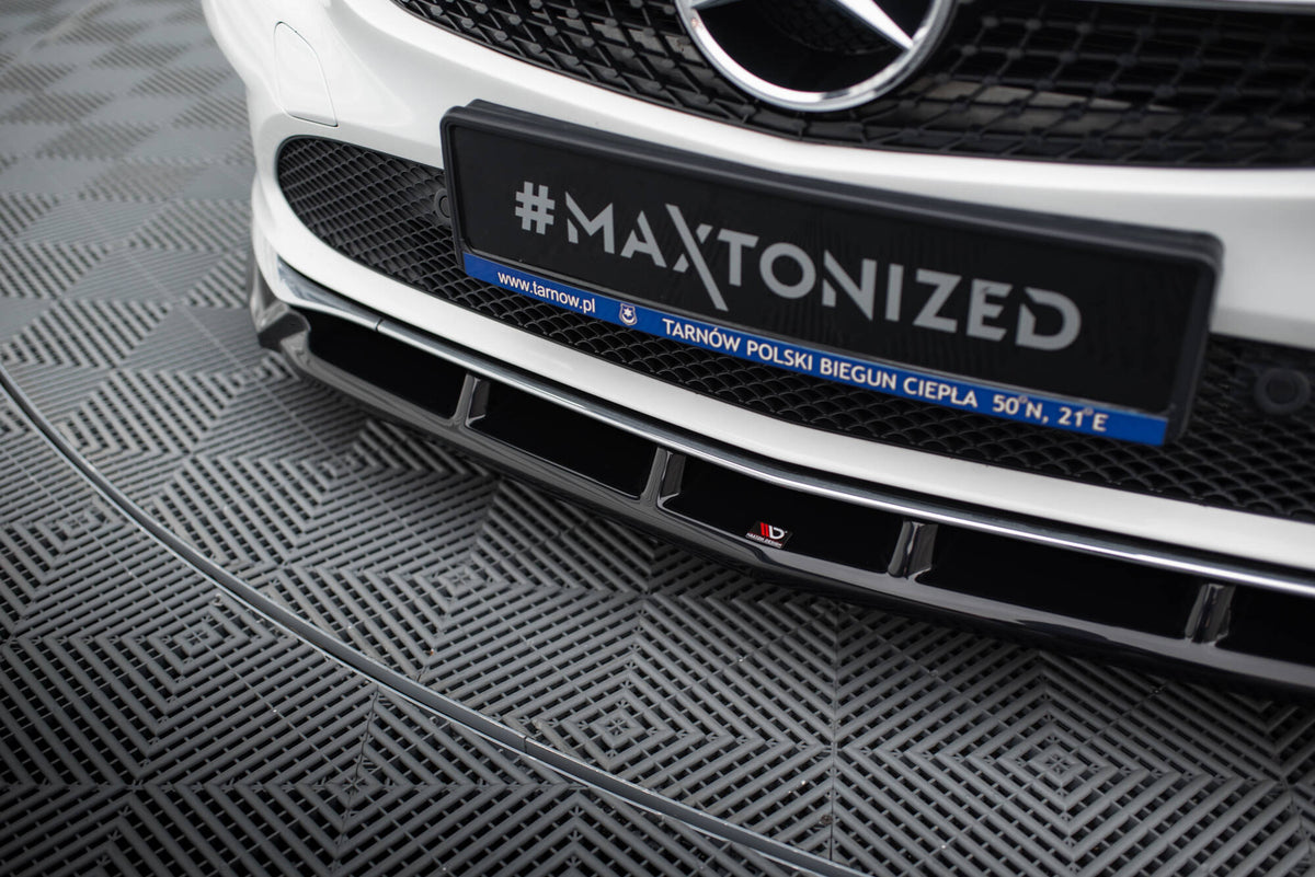 Street+ Spoilerlippe Front Ansatz passend für Mercedes-Benz CLA C117 Facelift schwarz Hochglanz – Ansicht 3