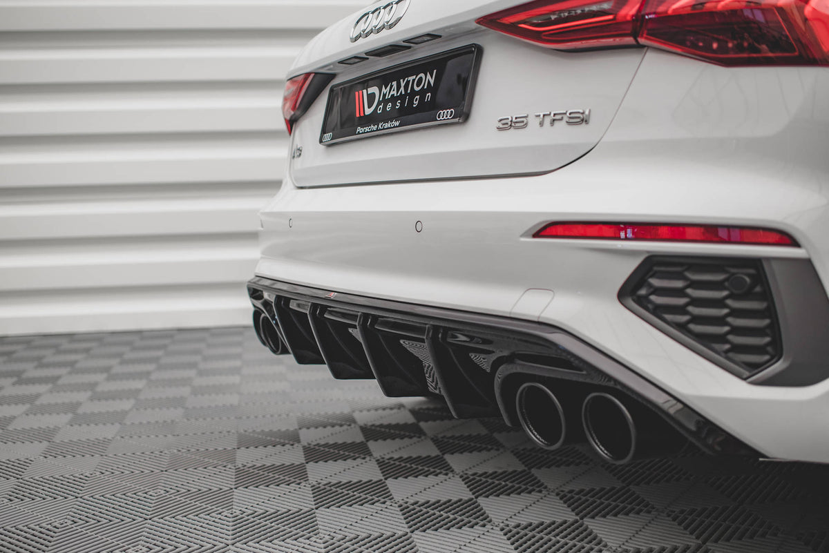 Diffusor Heck Ansatz + Endrohre für Audi A3 S-Line Sportback 8Y – Ansicht 4