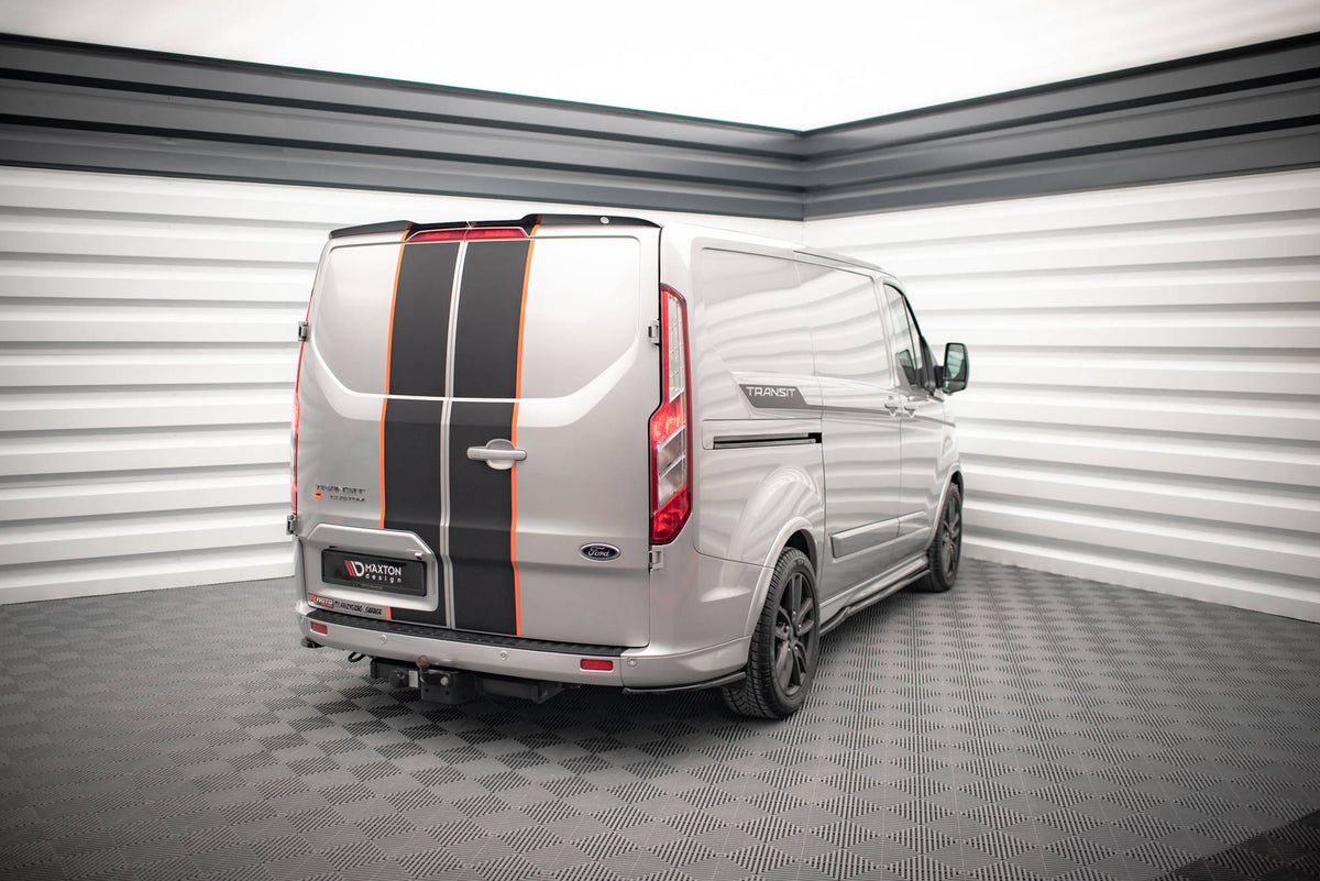 Heck Ansatz Flaps Diffusor passend für Ford Transit Custom ST-Line Mk1 Facelift schwarz Hochglanz – Ansicht 1