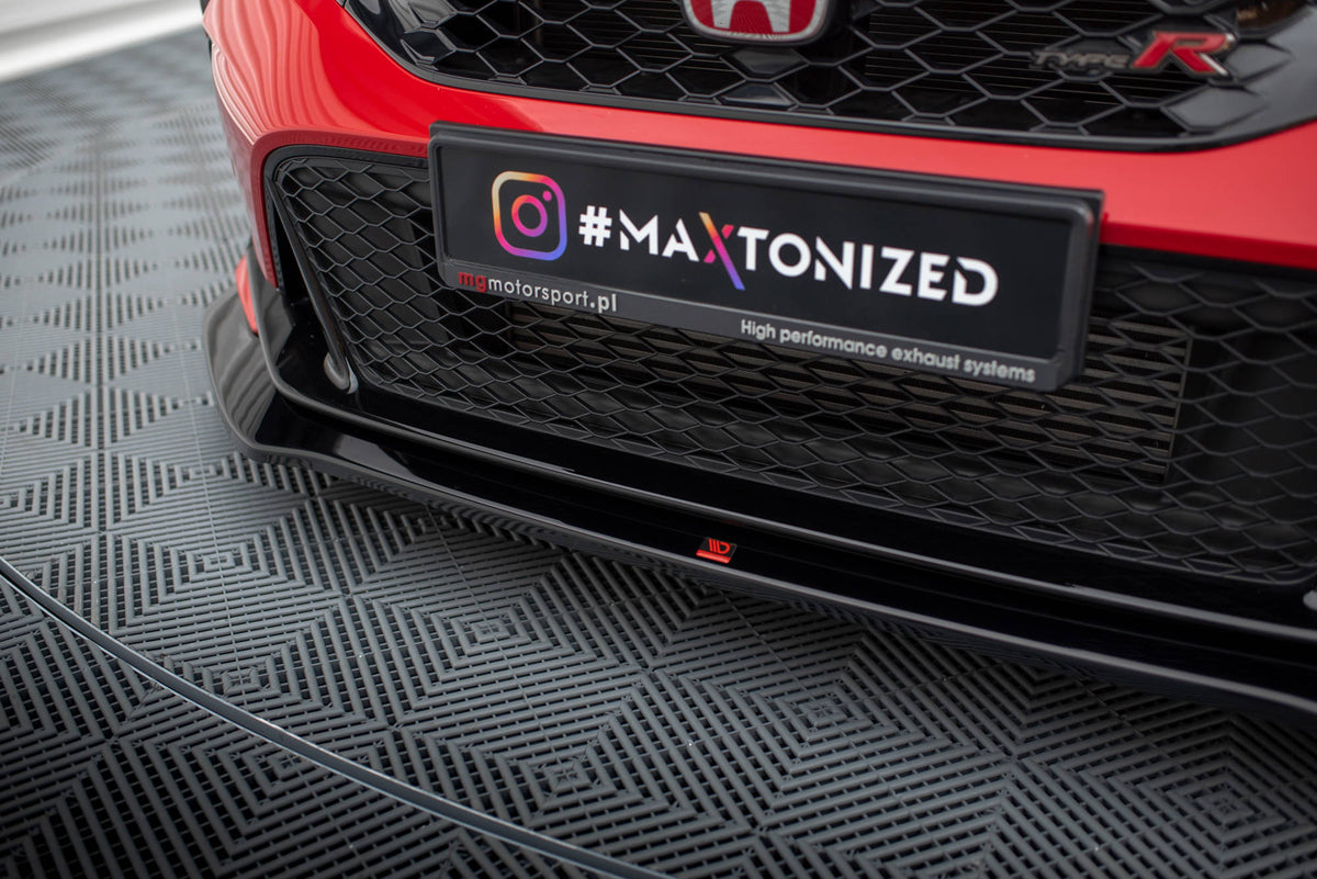 Street+ Spoilerlippe Front Ansatz V.1 passend für Honda Civic Type-R Mk 11 schwarz Hochglanz – Ansicht 3