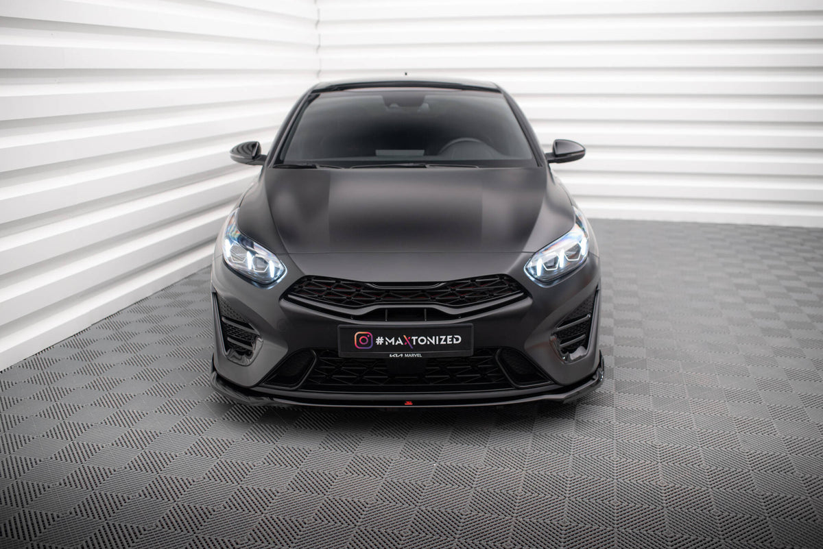 Street+ Spoilerlippe Front Ansatz V.1 passend für Kia Proceed GT Mk3 Facelift / Ceed GT / GT - Line Mk1 Facelift  schwarz Hochglanz – Ansicht 1