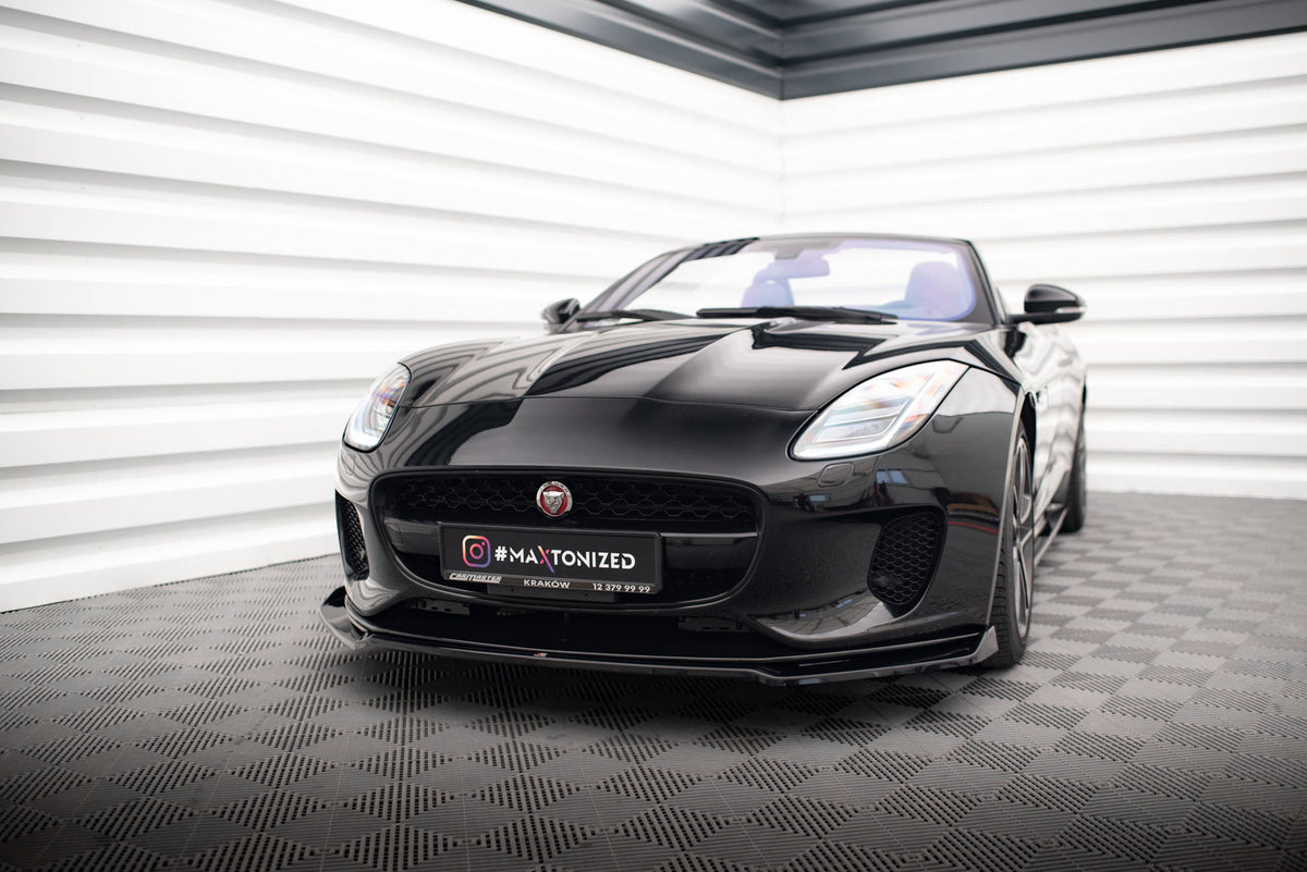 Street+ Spoilerlippe Front Ansatz V.2 passend für Jaguar F-Type X152 Facelift schwarz Hochglanz – Ansicht 3
