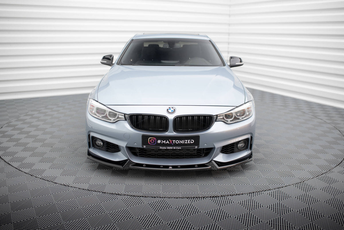 Street+ Spoilerlippe Front Ansatz V.4 passend für BMW 4er Coupe / Gran Coupe / Cabrio M-Paket F32 / F36 / F33 schwarz Hochglanz – Ansicht 1