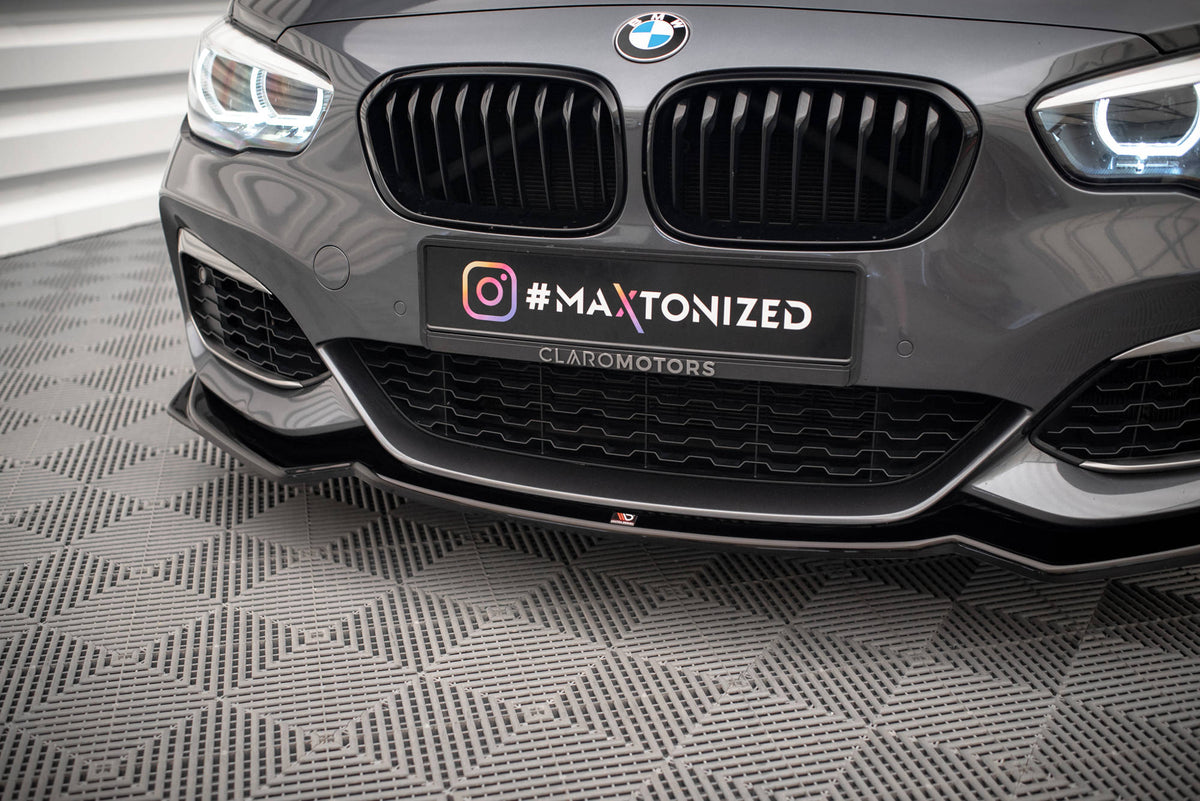 Street+ Spoilerlippe Front Ansatz V.2 passend für BMW 1er F20/F21 M-Power schwarz Hochglanz – Ansicht 4