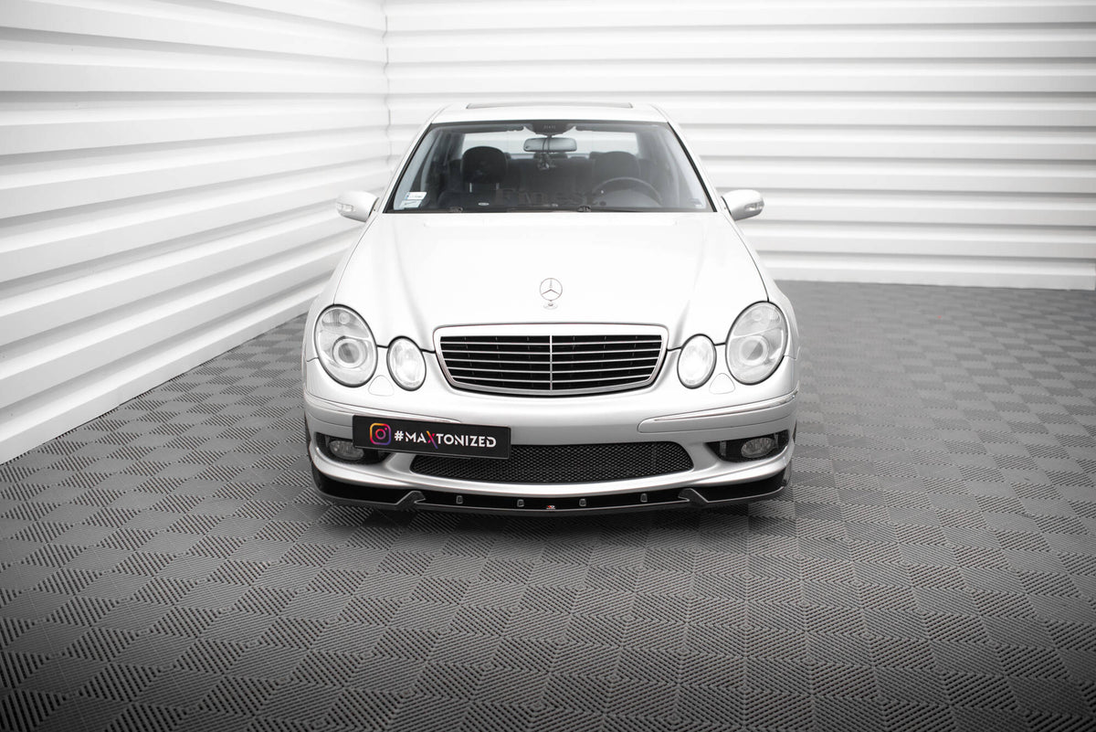 Street+ Spoilerlippe Front Ansatz passend für Mercedes-Benz E 55 AMG W211 schwarz Hochglanz – Ansicht 1