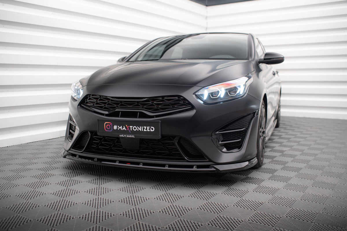 Street+ Spoilerlippe Front Ansatz V.2 passend für Kia Proceed GT Mk3 Facelift / Ceed GT / GT - Line Mk1 Facelift  schwarz Hochglanz – Ansicht 3