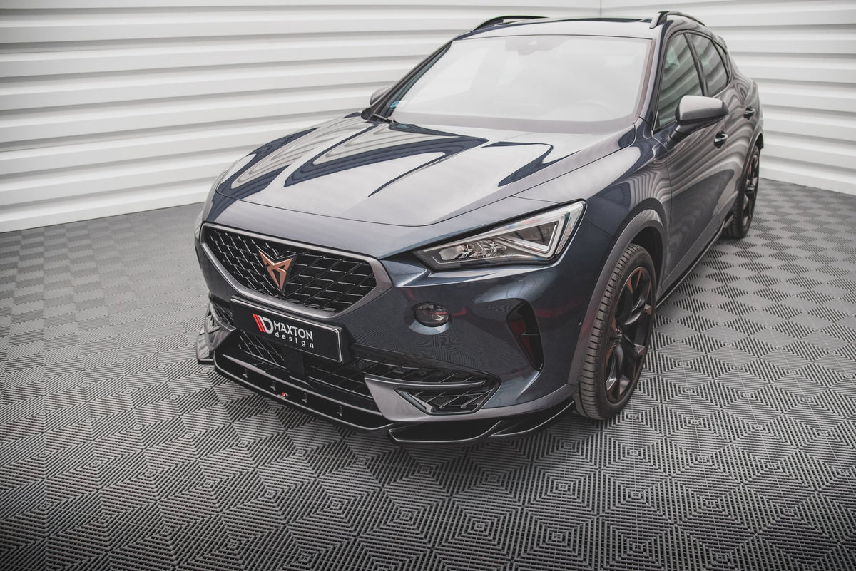 Street+ Spoilerlippe Front Ansatz V.1 passend für Cupra Formentor schwarz Hochglanz – Ansicht 1