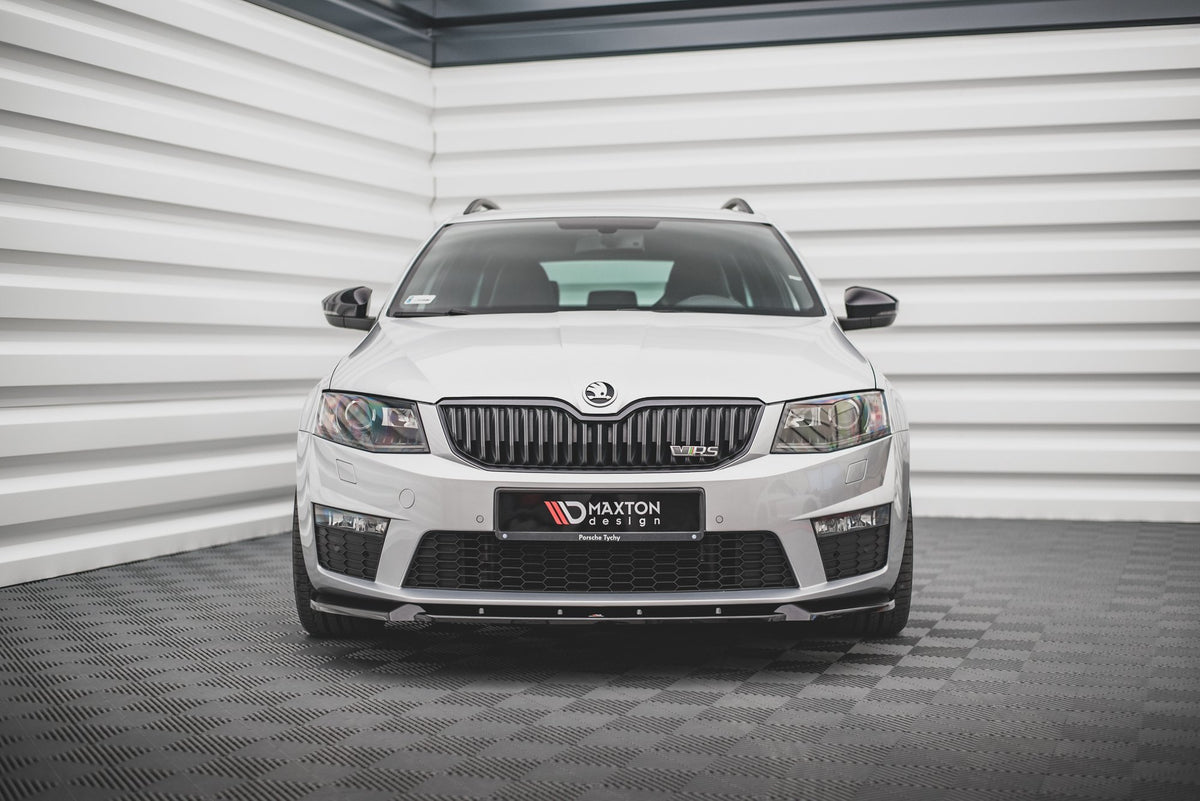 Street+ Spoilerlippe Front Ansatz V.3 passend für Skoda Octavia RS Mk3 schwarz Hochglanz – Ansicht 3