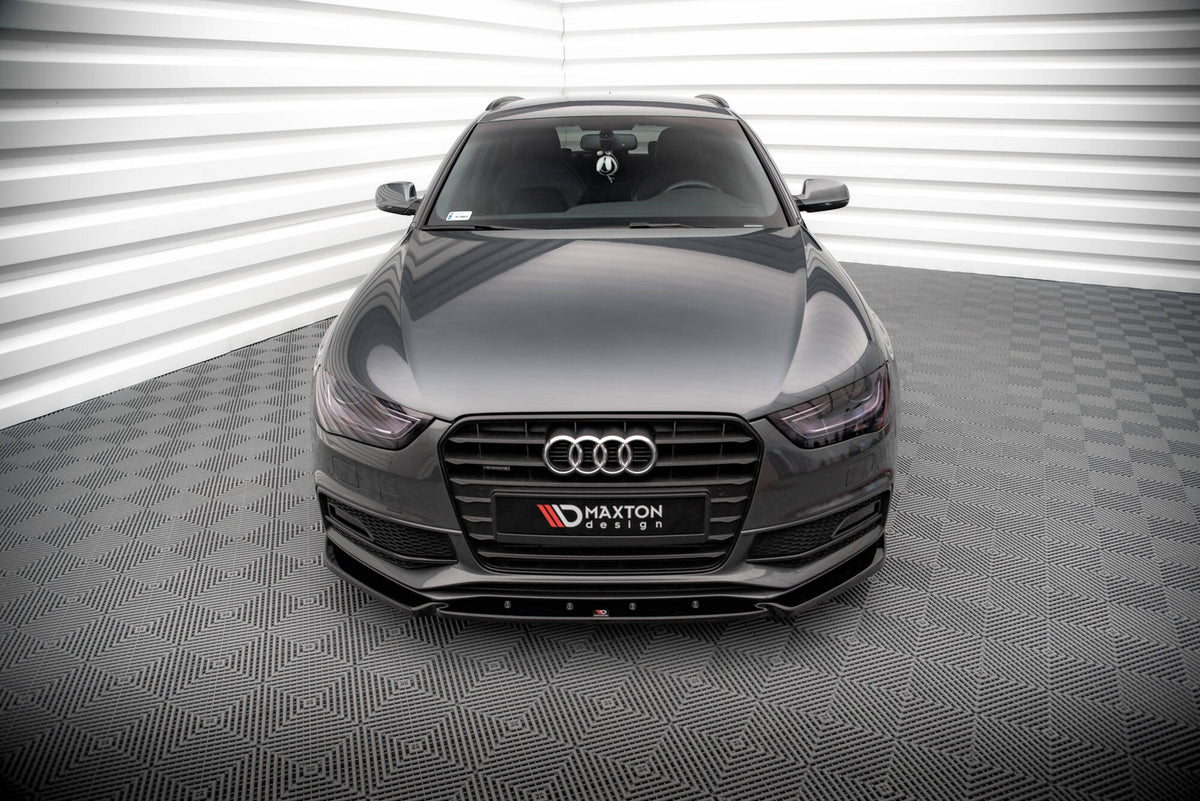 Street+ Spoilerlippe Front Ansatz V.3 passend für Audi A4 S-Line / S4 B8 Facelift schwarz Hochglanz – Ansicht 1