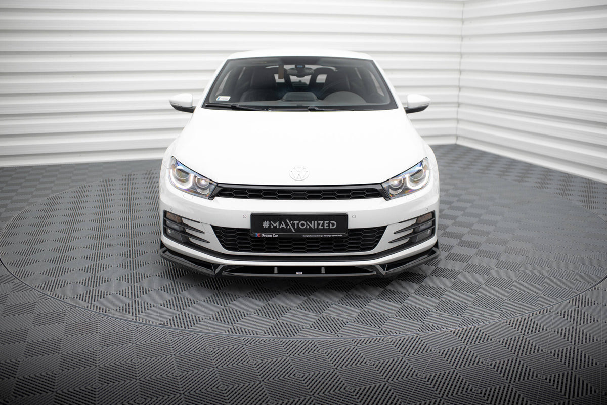 Street+ Spoilerlippe Front Ansatz V.2 passend für VW Scirocco Mk3 Facelift schwarz Hochglanz – Ansicht 3