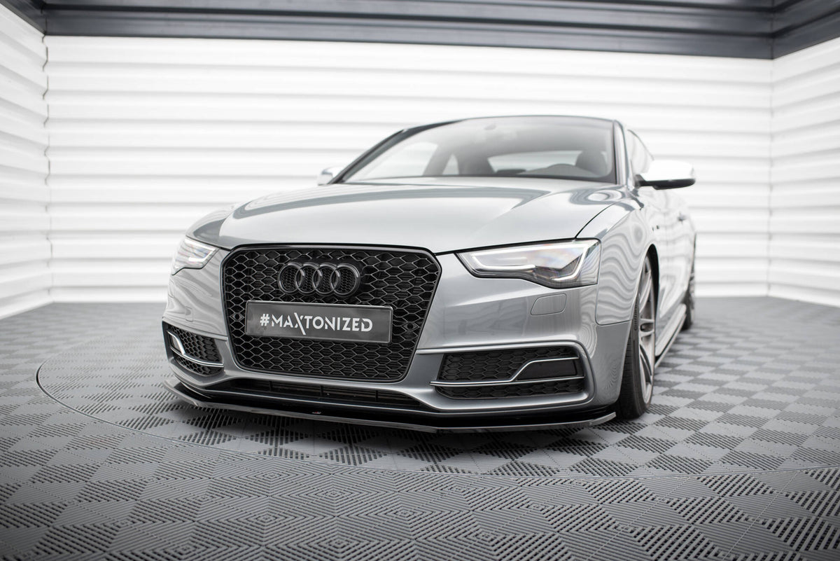 Street+ Spoilerlippe Front Ansatz V.2 passend für Audi S5 / A5 S-Line 8T Facelift schwarz Hochglanz – Ansicht 4