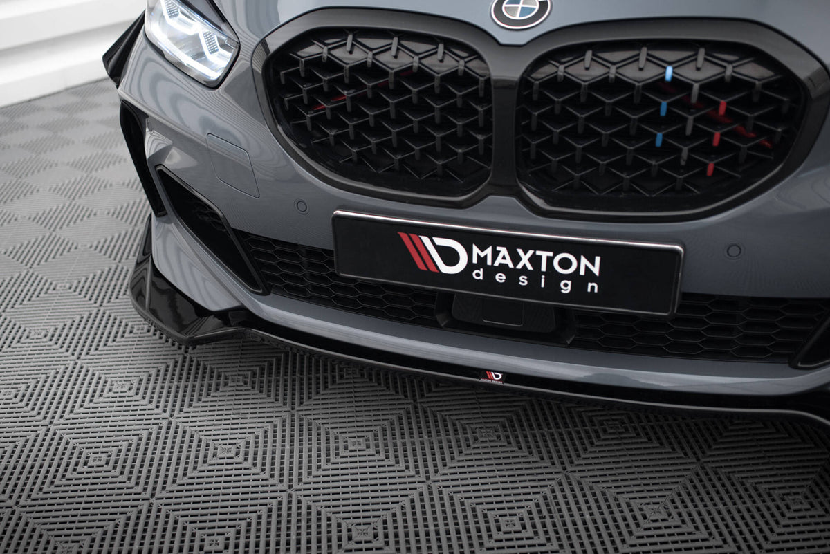 Street+ Spoilerlippe Front Ansatz V.5 passend für BMW 1er M-Paket / M135i / 128ti F40  schwarz Hochglanz – Ansicht 4