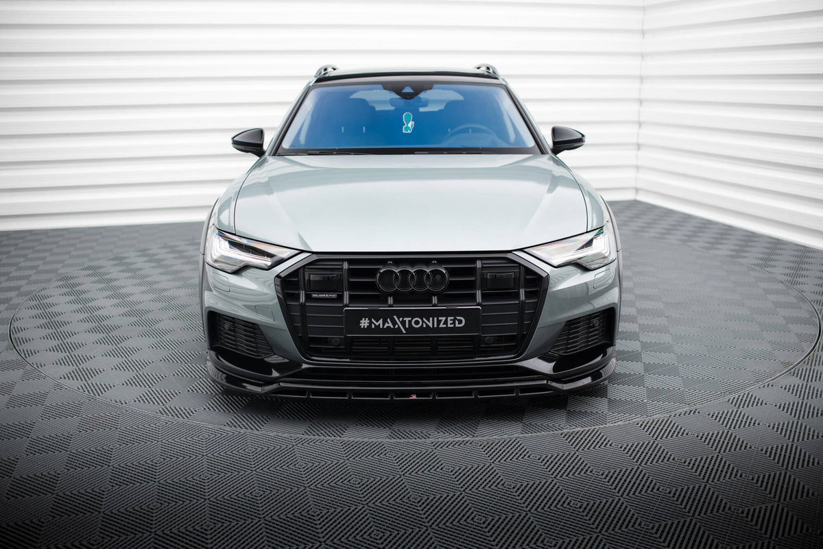 Street+ Spoilerlippe Front Ansatz passend für Audi A6 Allroad C8 schwarz Hochglanz – Ansicht 1