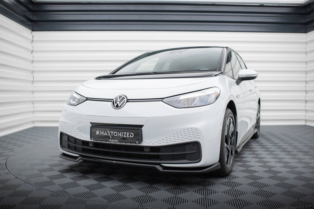 Street+ Spoilerlippe Front Ansatz V.1 passend für VW ID.3 Mk1 schwarz Hochglanz – Ansicht 3