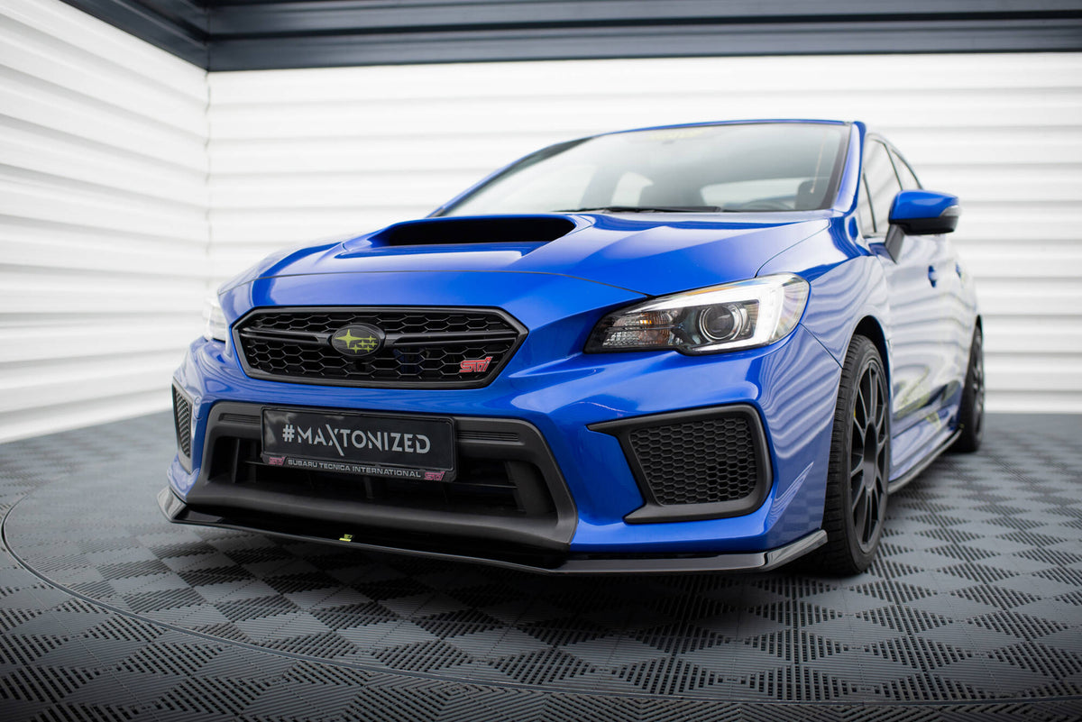 Street+ Spoilerlippe Front Ansatz V.1 passend für Subaru WRX STI Mk1 Facelift schwarz Hochglanz – Ansicht 4