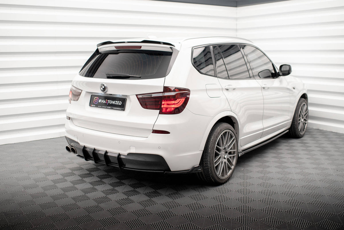 Heck Ansatz Flaps Diffusor passend für BMW X3 M-Paket F25 schwarz Hochglanz – Ansicht 1