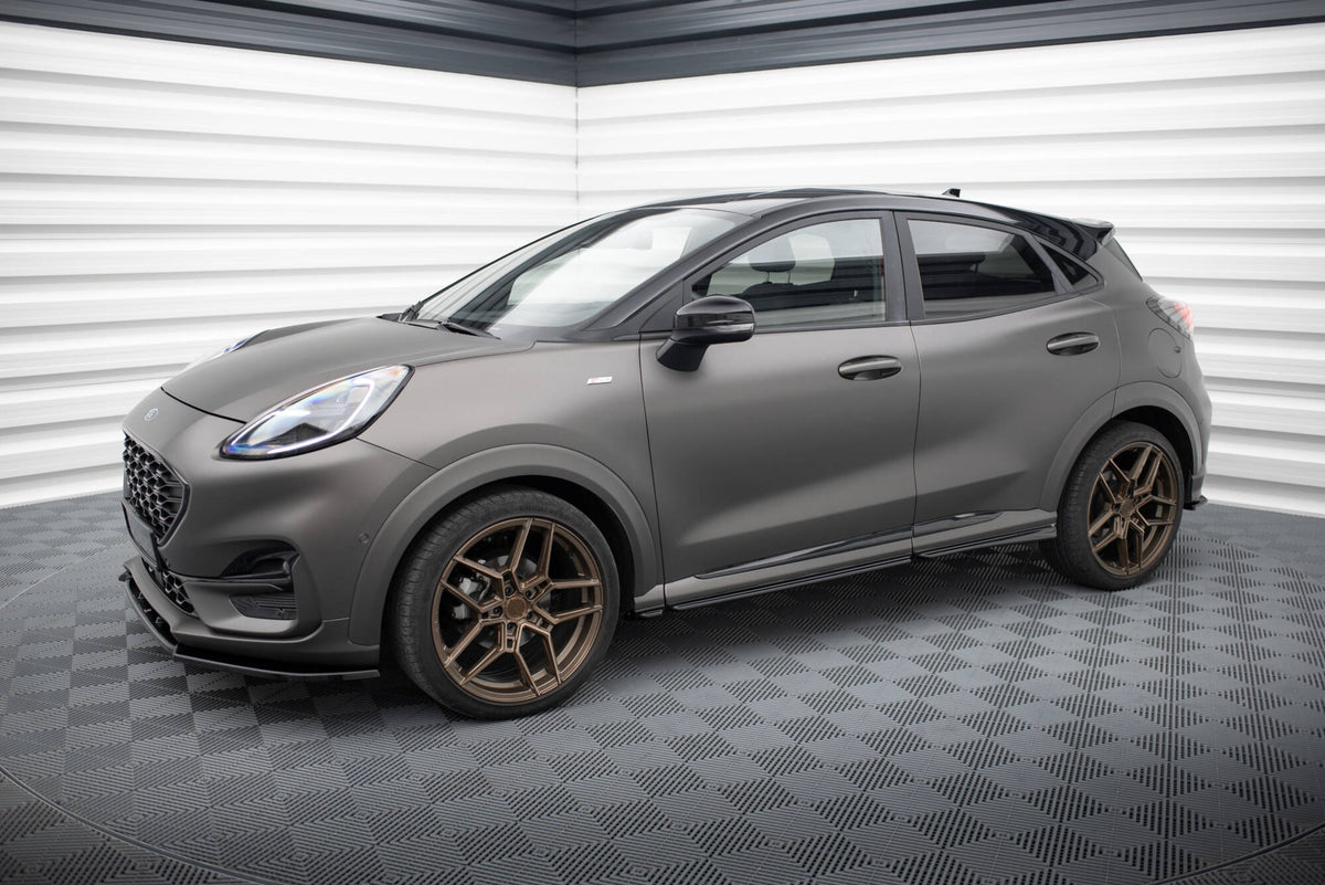 Street+ Seitenschweller Leisten passend für Ford Puma ST / ST-Line / Standard Mk1 schwarz Hochglanz – Ansicht 1