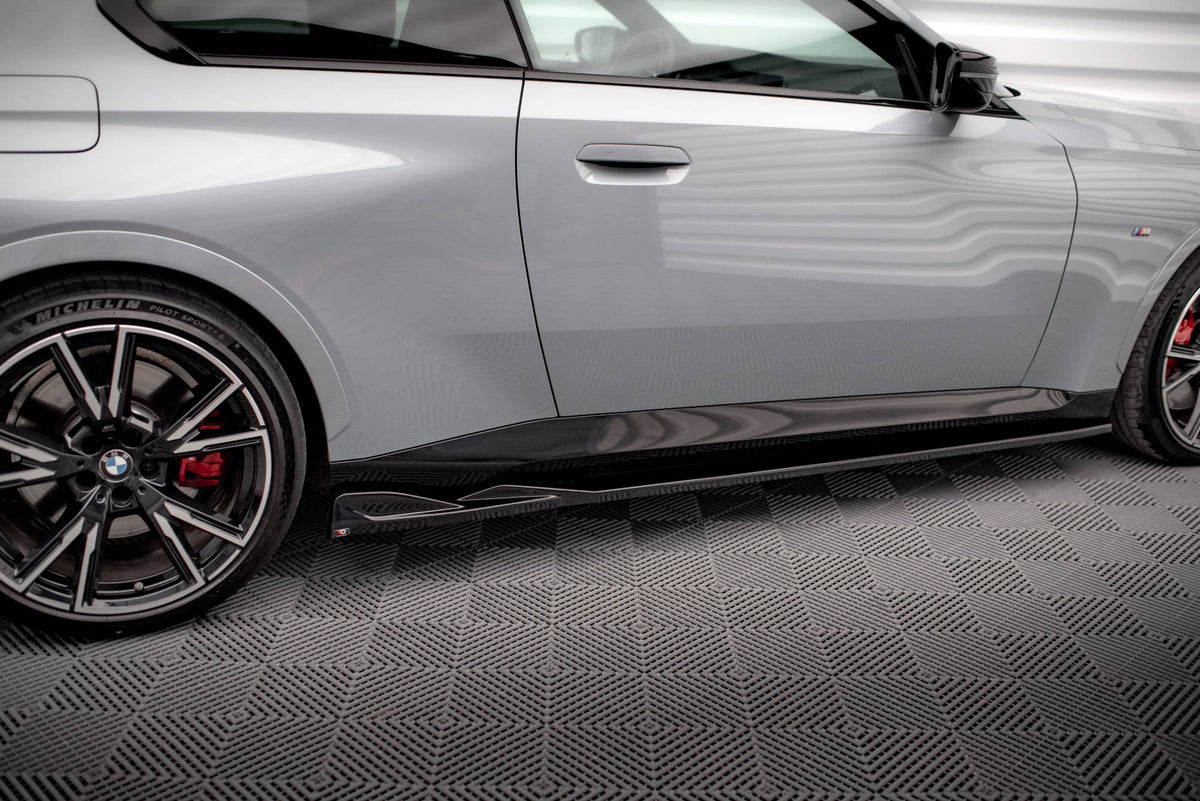 Street+ Seitenschweller Leisten passend für V.1 passend für BMW 2 Coupe M-Paket / M240i G42 schwarz Hochglanz – Ansicht 4