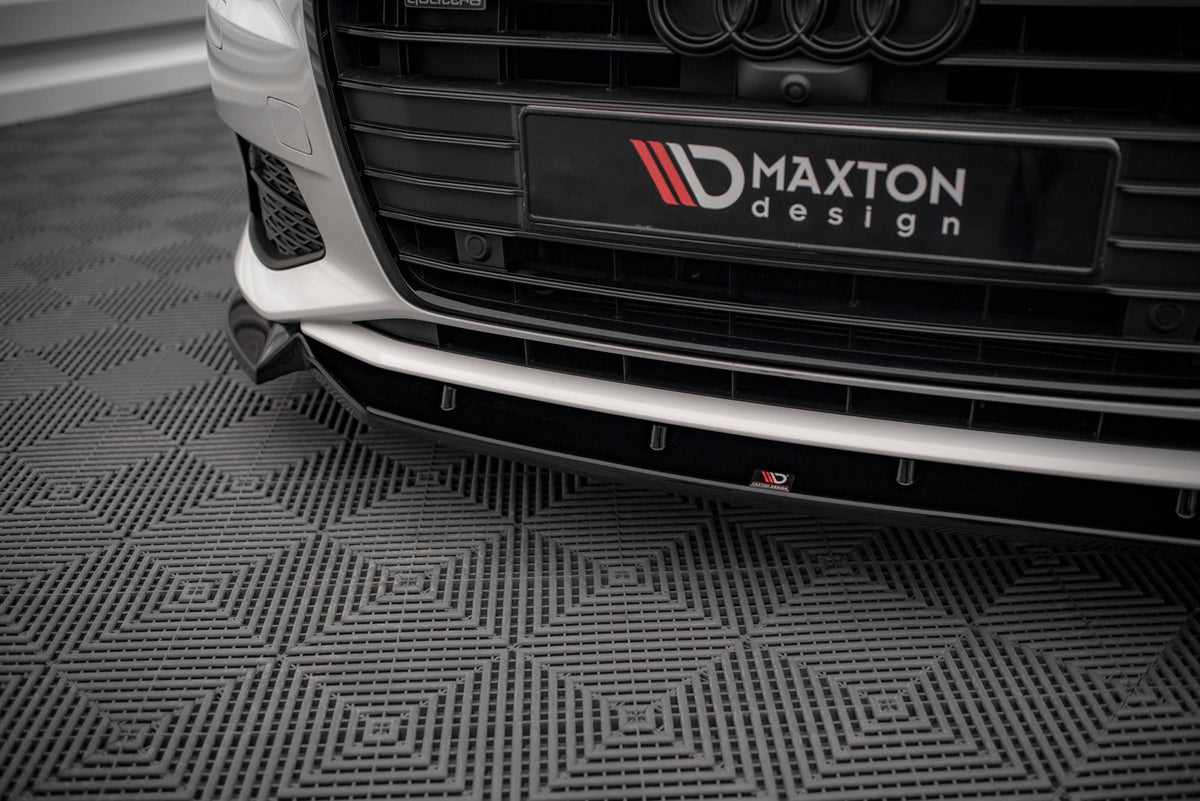 Street+ Spoilerlippe Front Ansatz V.2 passend für Audi A6 C8 schwarz Hochglanz – Ansicht 4
