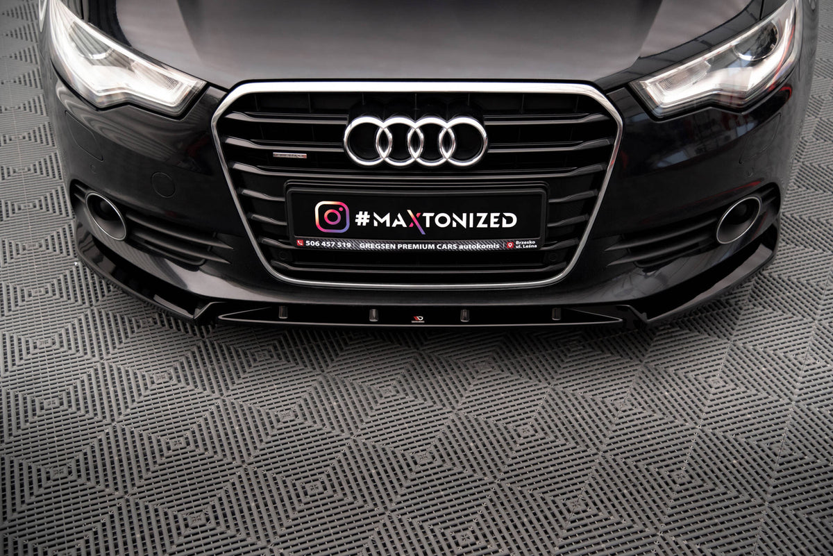 Street+ Spoilerlippe Front Ansatz V.2 passend für Audi A6 C7 schwarz Hochglanz – Ansicht 4