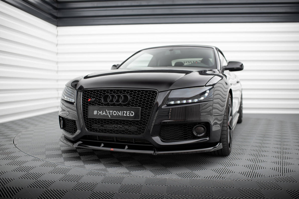 Street+ Spoilerlippe Front Ansatz V.2 passend für Audi S5 / A5 S-Line 8T schwarz Hochglanz – Ansicht 4