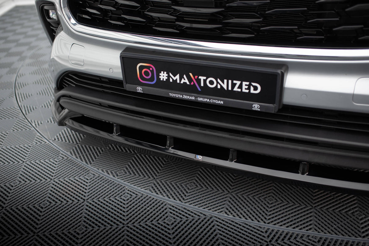 Street+ Spoilerlippe Front Ansatz V.1 passend für Toyota Highlander Mk4 schwarz Hochglanz – Ansicht 4