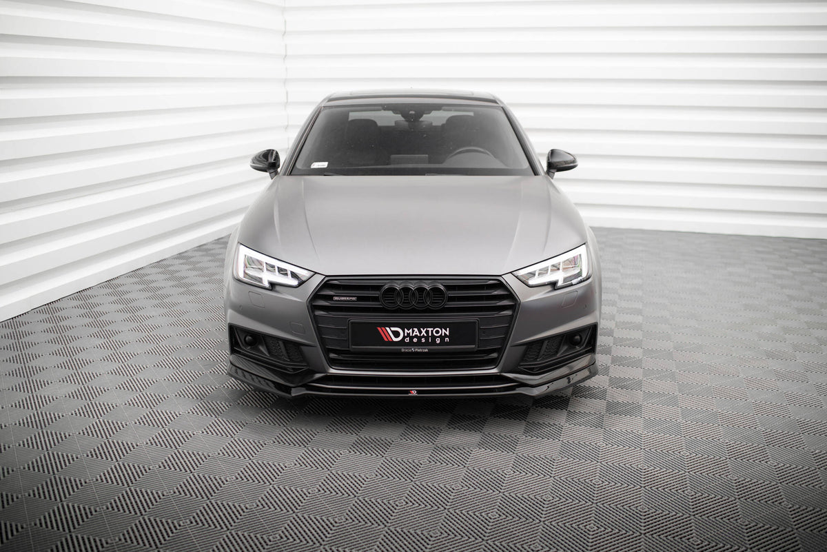 Street+ Spoilerlippe Front Ansatz V.4 passend für Audi S4 / A4 S-Line B9 schwarz Hochglanz – Ansicht 1