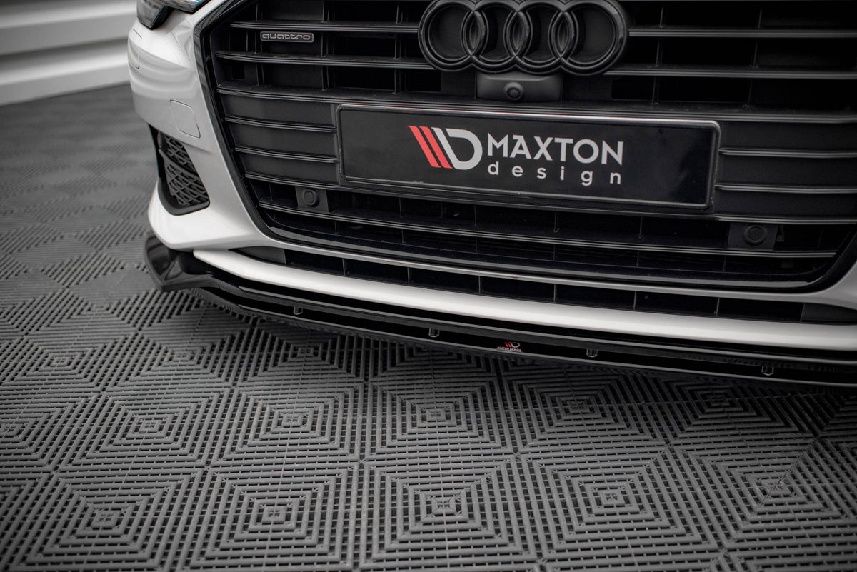 Street+ Spoilerlippe Front Ansatz V.3 passend für Audi A6 C8 schwarz Hochglanz – Ansicht 4