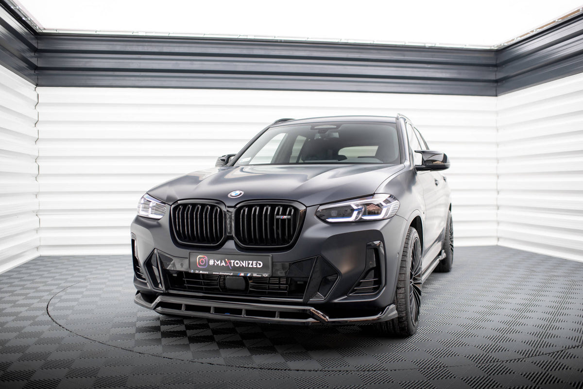 Street+ Spoilerlippe Front Ansatz passend für BMW X3 M-Paket G01 Facelift / iX3 M-Paket G08 Facelift schwarz Hochglanz – Ansicht 4