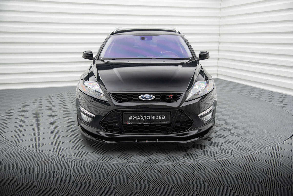 Street+ Spoilerlippe Front Ansatz V.1 passend für Ford Mondeo ST-Line Limousine Mk4 Facelift schwarz Hochglanz – Ansicht 1