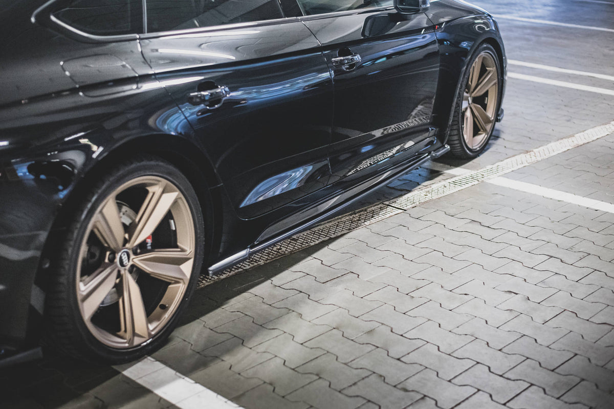 Street+ Seitenschweller Leisten passend für Audi RS5 Sportback F5 Facelift schwarz Hochglanz – Ansicht 1