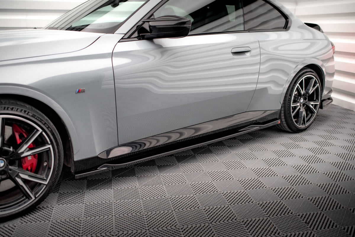 Street+ Seitenschweller Leisten V.2 passend für BMW 2 Coupe M-Paket / M240i G42 schwarz Hochglanz – Ansicht 3