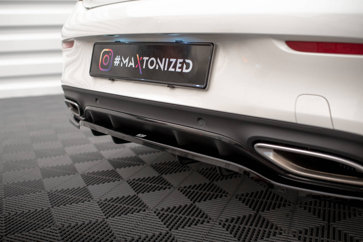 Street+ Mittlerer Diffusor RACE passend für Mercedes-Benz C Coupe AMG-Line C205 Facelift schwarz Hochglanz – Ansicht 4